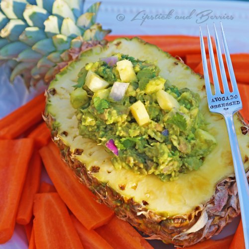 "Half the Fat" Pineapple Guacamole! www.LipstickandBerries.com